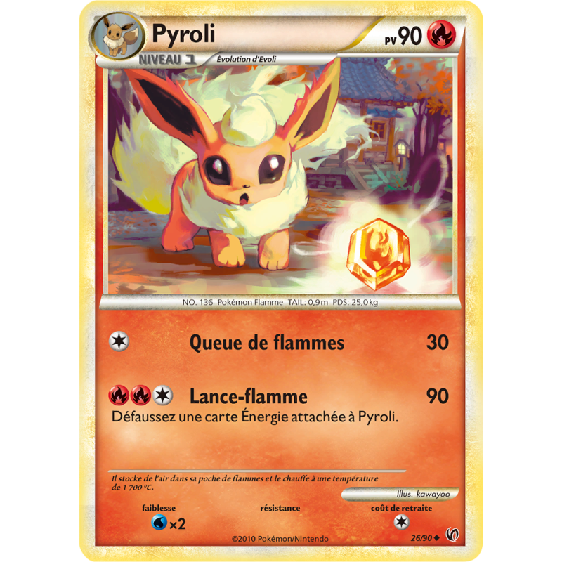 Carte Pokémon Pyroli 26/90 Peu commune Indomptable