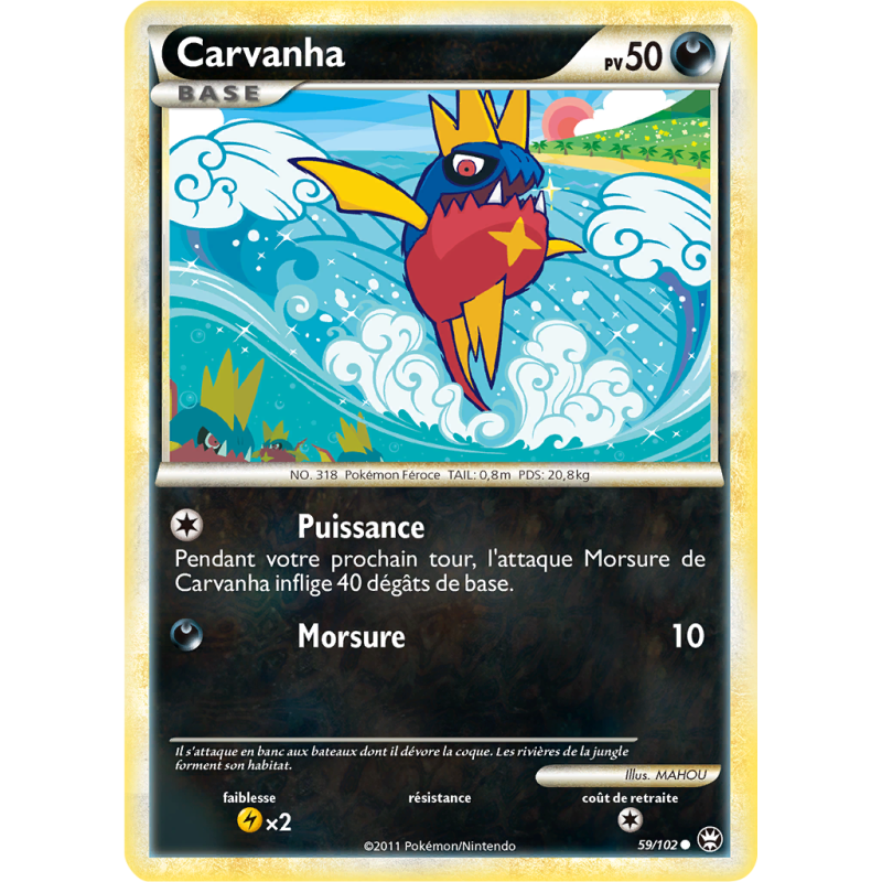 Carte Pokémon Carvanha 59/102 Commune Triomphe