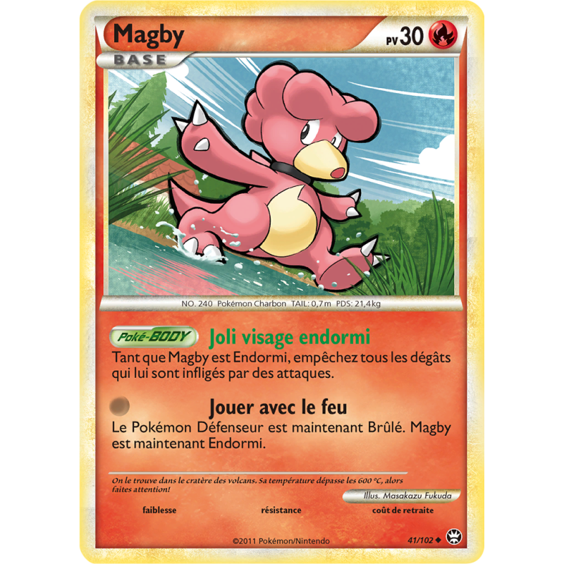 Carte Pokémon Magby 41/102 Peu commune Triomphe