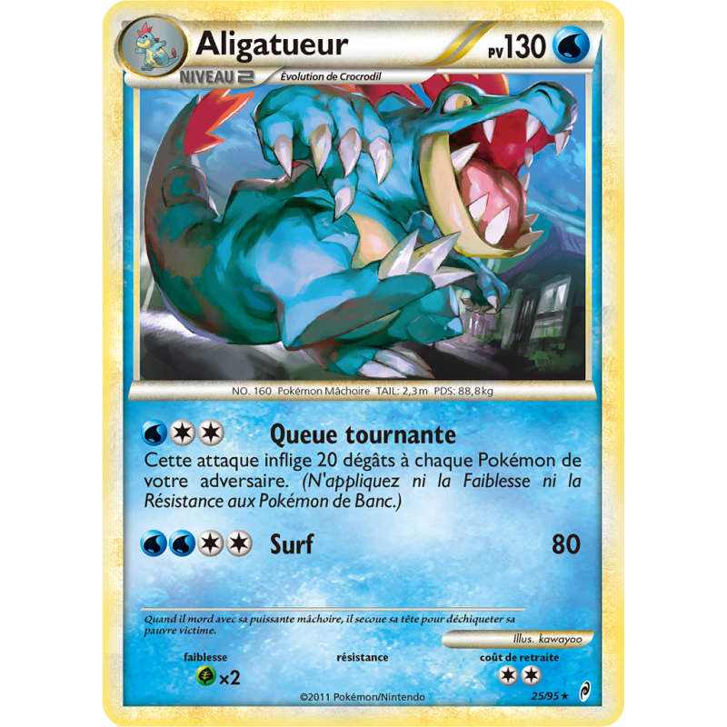 Carte Pokémon Aligatueur 25/95 Rare L'Appel des Légendes