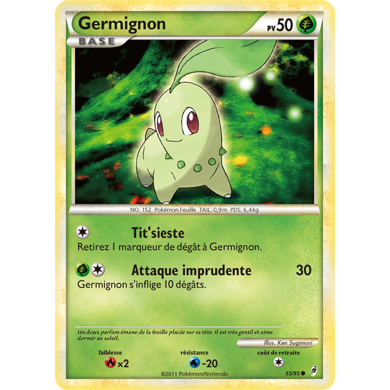 Carte Pokémon Germignon 53/95 Commune L'Appel des Légendes