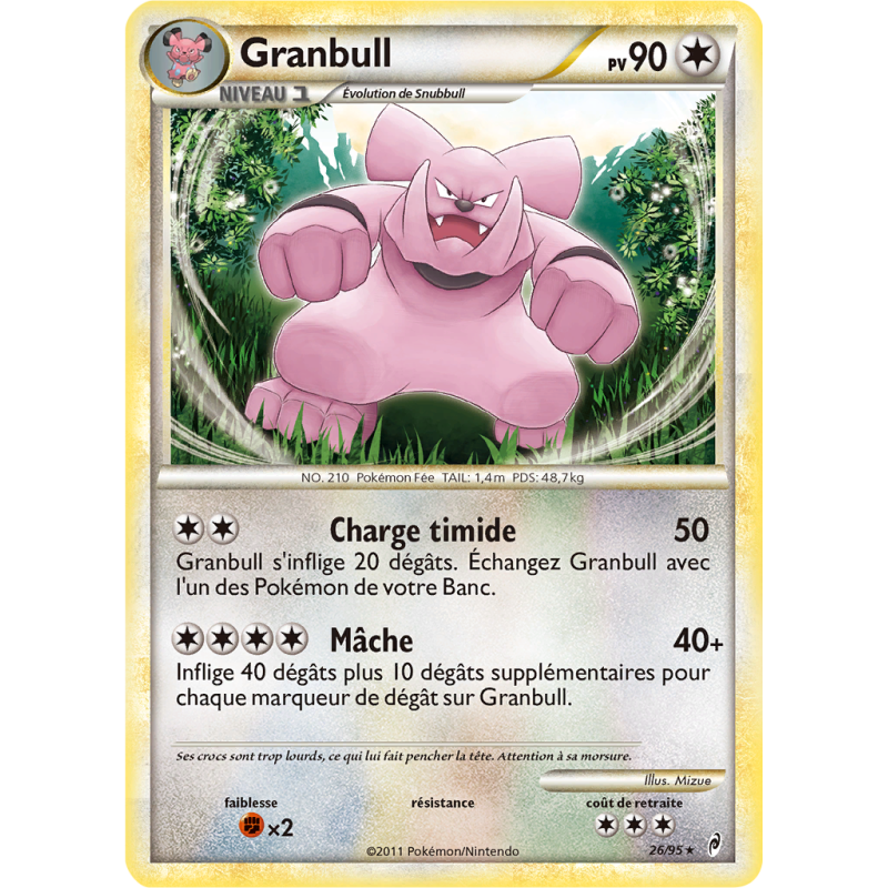 Carte Pokémon Granbull 26/95 Rare L'Appel des Légendes