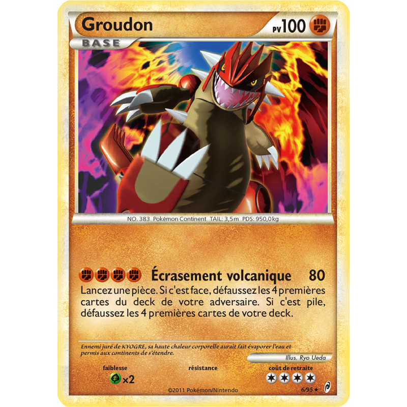 Carte Pokémon Groudon 6/95 Holographique L'Appel des Légendes