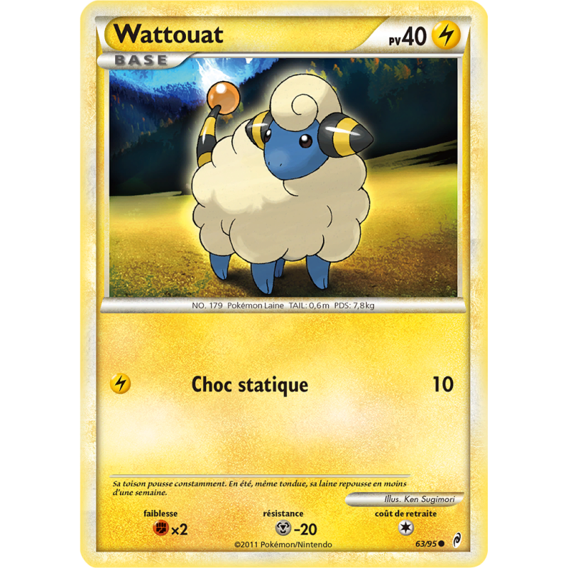 Carte Pokémon Wattouat 63/95 Commune L'Appel des Légendes