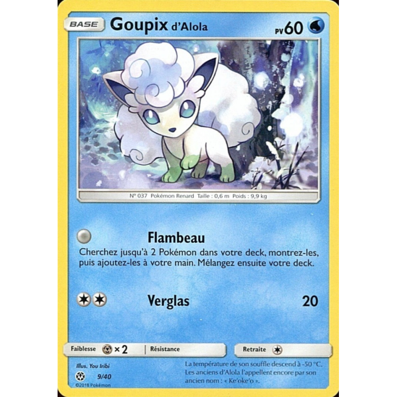 Carte Pokémon Goupix d'Alola 9/40 Promo Collection McDonald's 2018 (France)