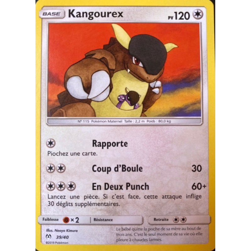 Carte Pokémon Kangourex 39/40 Promo Collection McDonald's 2019 (France)
