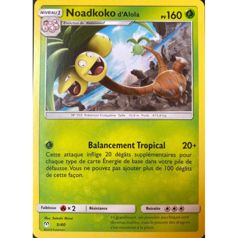 Carte Pokémon Noadkoko d'Alola 5/40 Promo Collection McDonald's 2019 (France)
