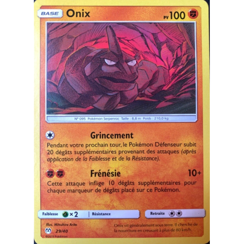 Carte Pokémon Onix 29/40 Promo Collection McDonald's 2019 (France)