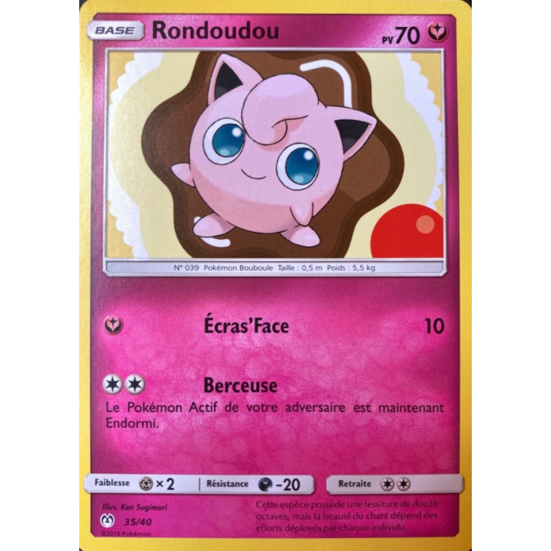 Carte Pokémon Rondoudou 35/40 Promo Collection McDonald's 2019 (France)
