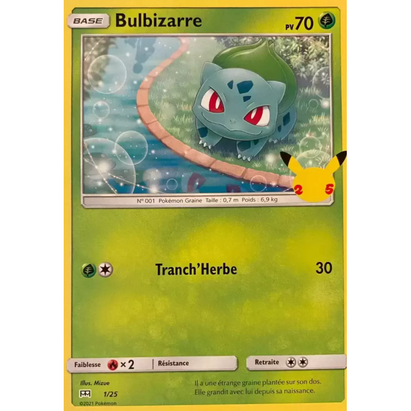 Carte Pokémon Bulbizarre 1/25 Promo Collection McDonald's 2021