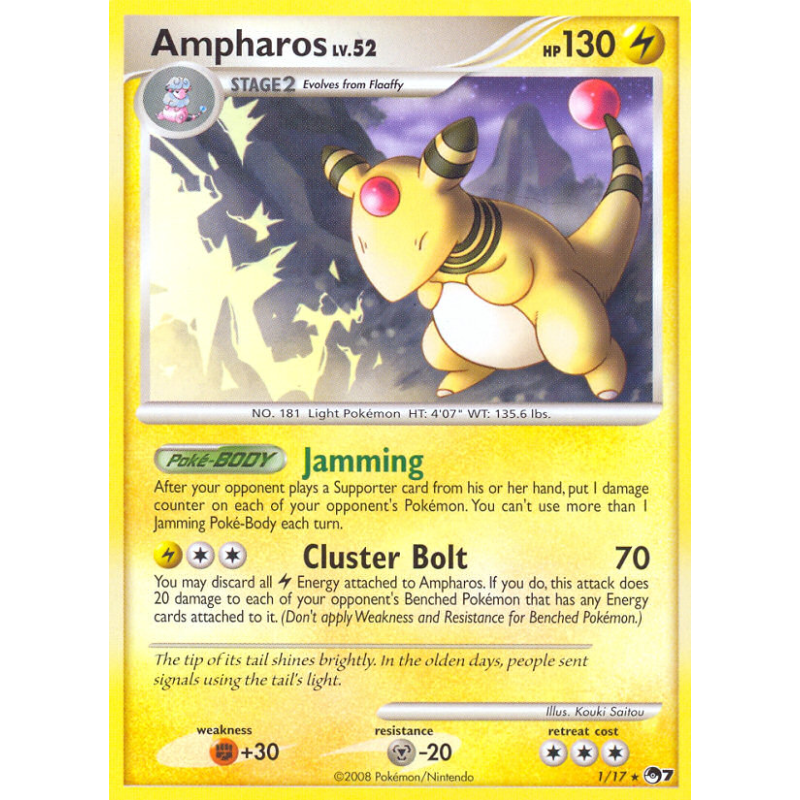 Carte Pokémon Ampharos 1/17 Promo POP Series 7
