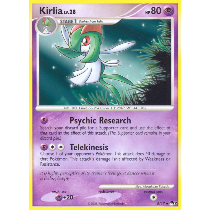 Carte Pokémon Kirlia 8/17 Promo POP Series 7