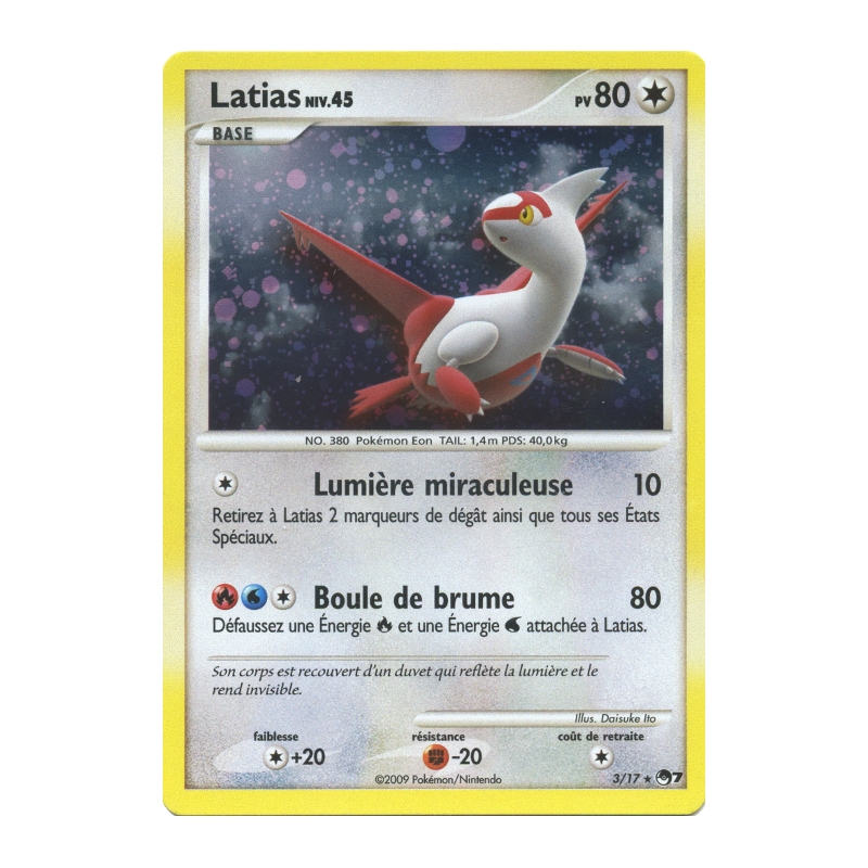 Carte Pokémon Latias 3/17 Promo POP Series 7