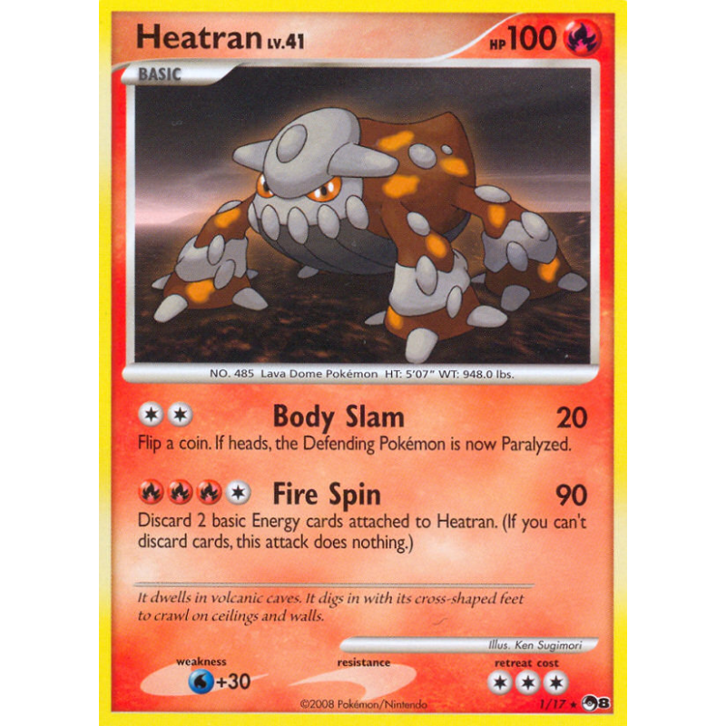 Carte Pokémon Heatran 1/17 Promo POP Series 8