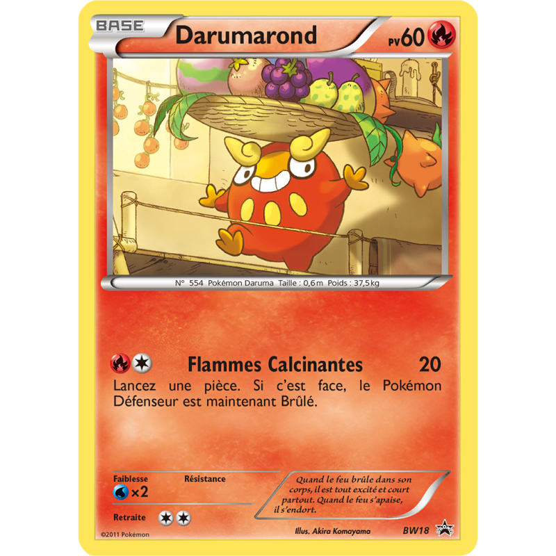 Carte Pokémon Darumarond BW18 Promo BW