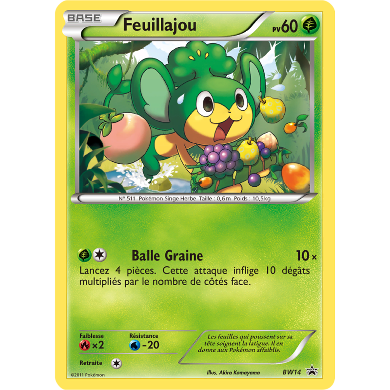 Carte Pokémon Feuillajou BW14 Promo BW