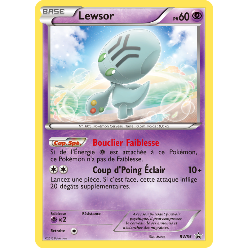 Carte Pokémon Lewsor BW55 Promo BW
