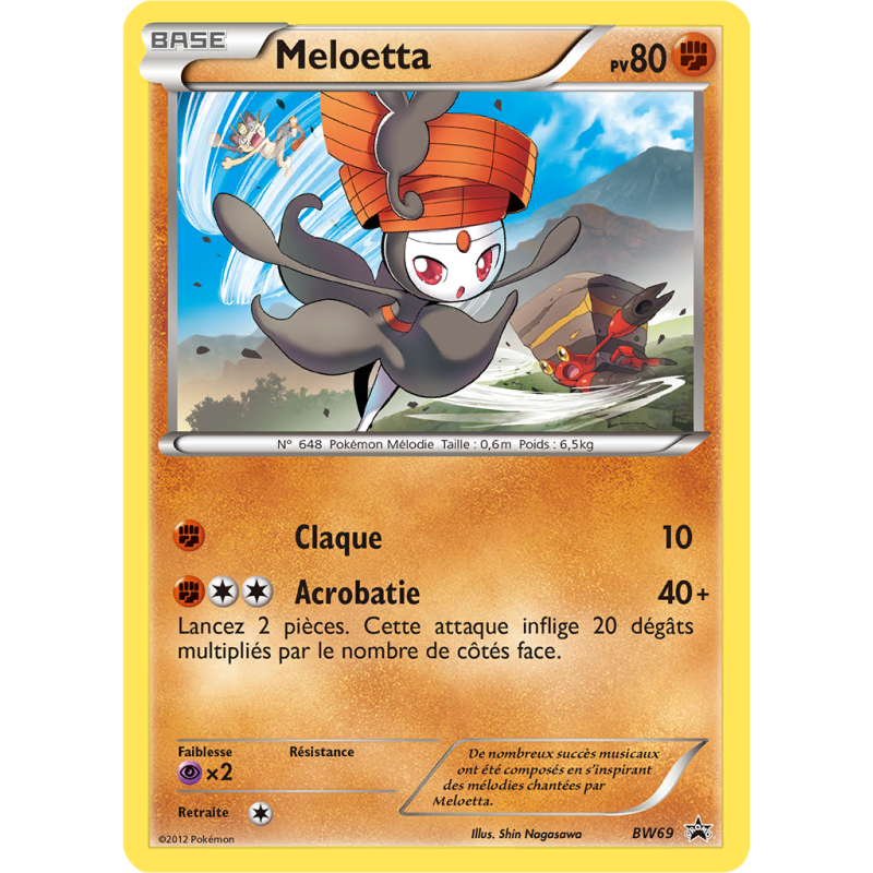 Carte Pokémon Meloetta BW69 Promo BW