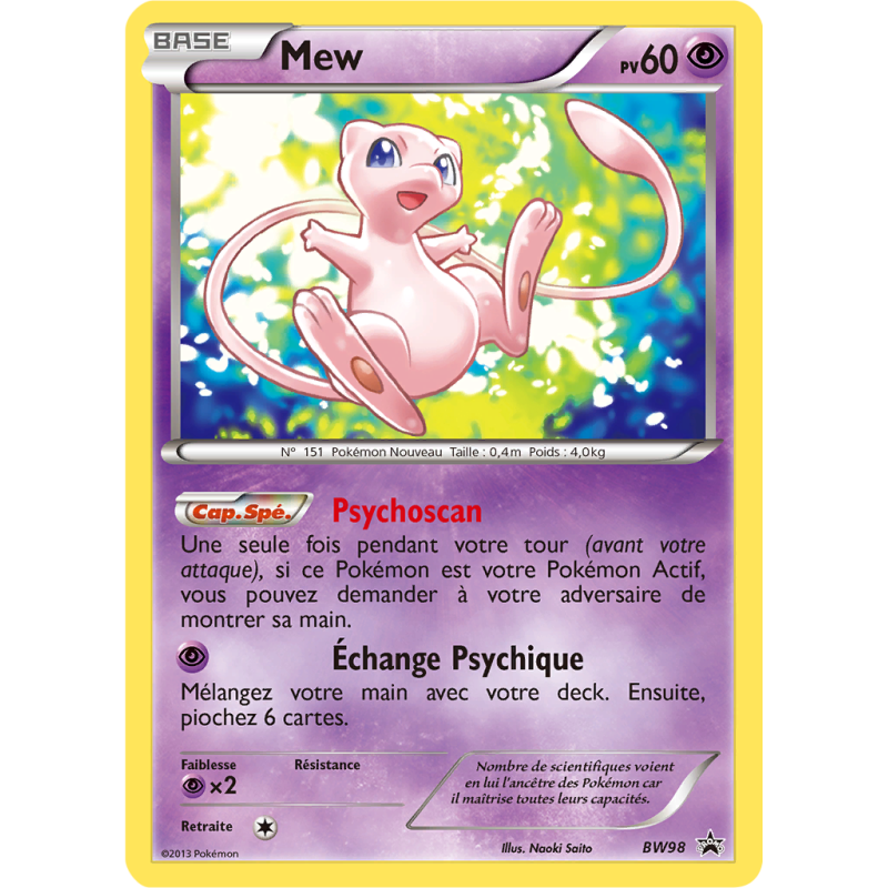 Carte Pokémon Mew BW98 Promo BW
