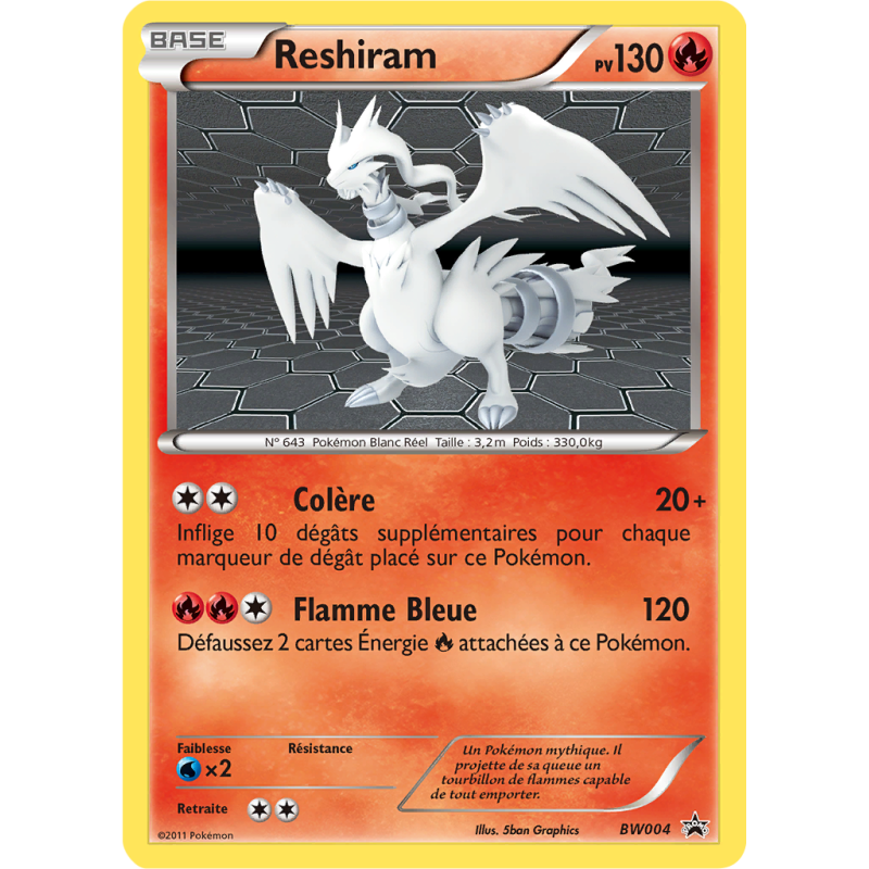 Carte Pokémon Reshiram BW004 Promo BW