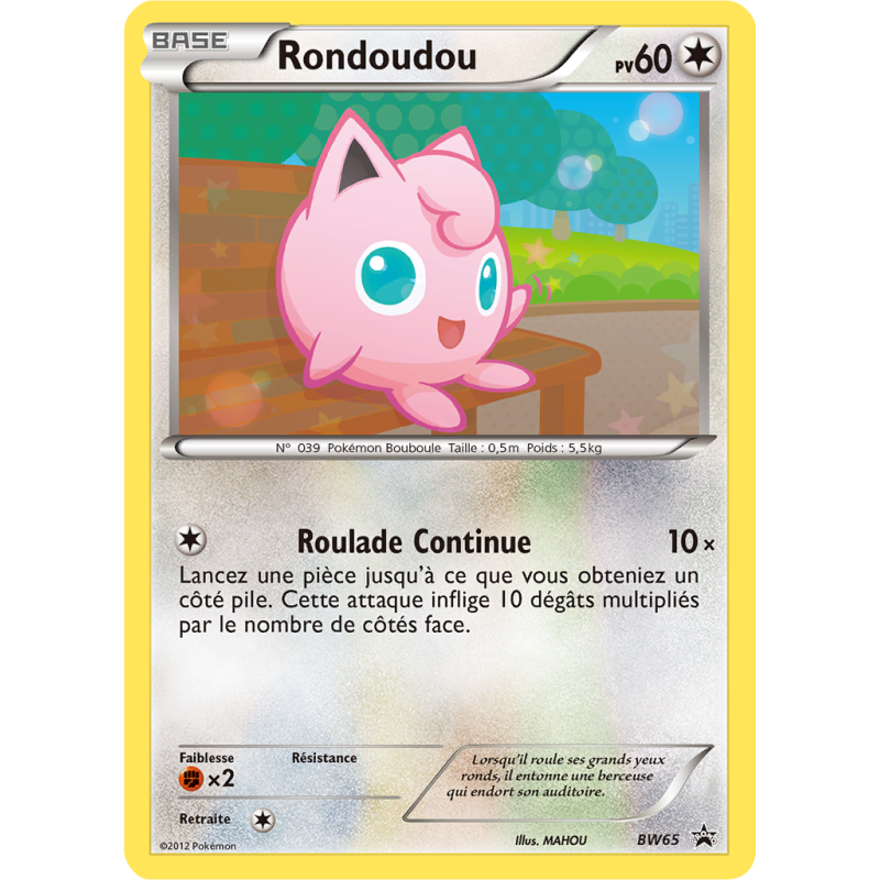 Carte Pokémon Rondoudou BW65 Promo BW