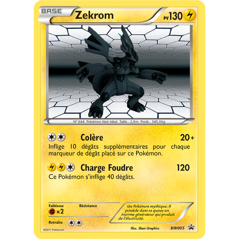 Carte Pokémon Zekrom BW005 Promo BW