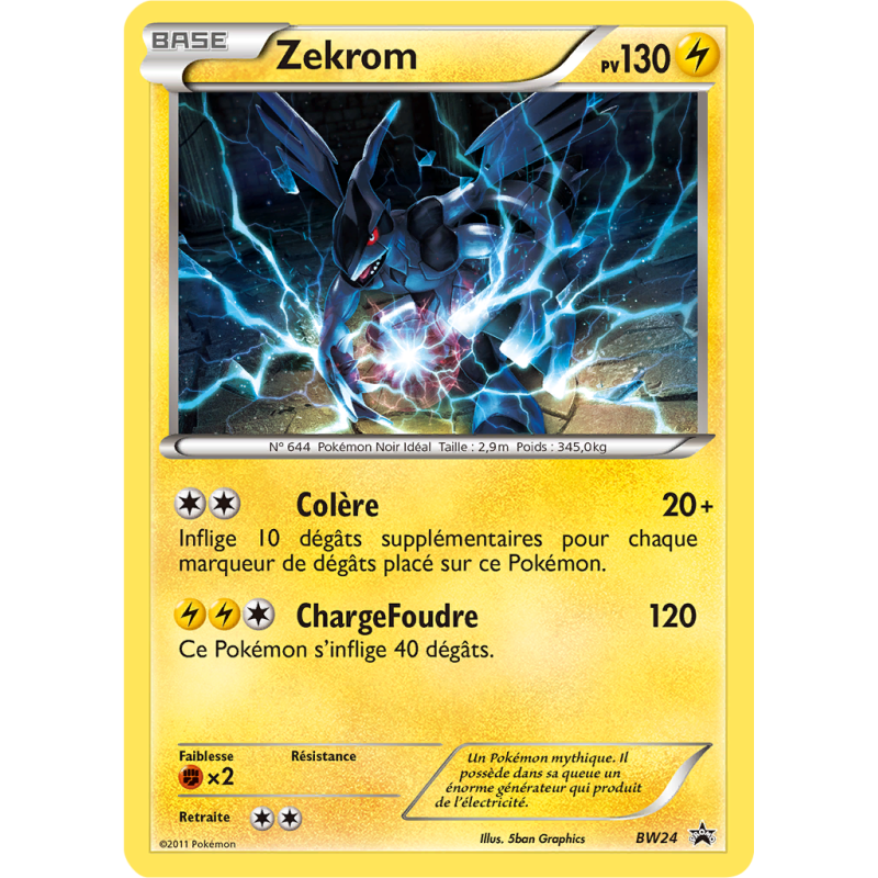 Carte Pokémon Zekrom BW24 Promo BW