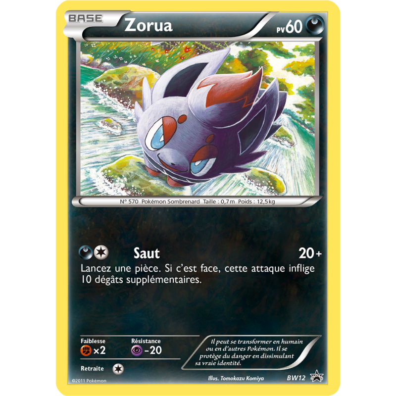 Carte Pokémon Zorua BW12 Promo BW