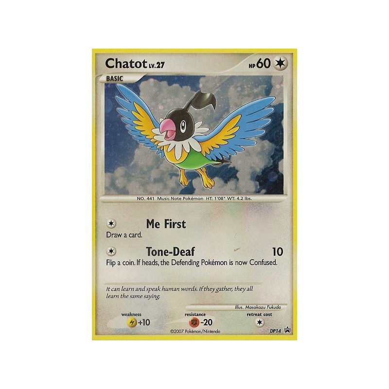 Carte Pokémon Chatot DP14 Promo DP