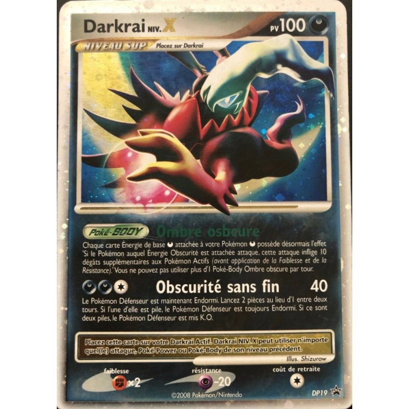Carte Pokémon Darkrai NIV.X DP19 Promo DP