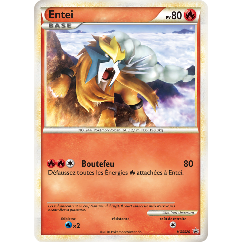 Carte Pokémon Entei HGSS20 Promo HGSS