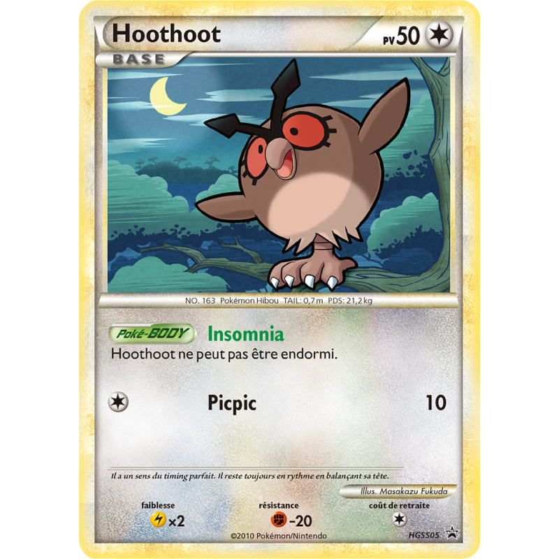 Carte Pokémon Hoothoot HGSS05 Promo HGSS