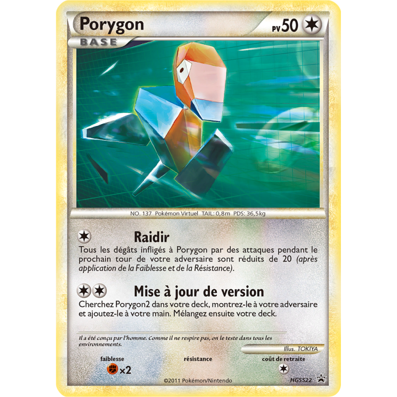 Carte Pokémon Porygon HGSS22 Promo HGSS
