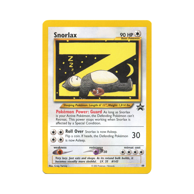 Carte Pokémon Snorlax 17/2 Promo Wizards