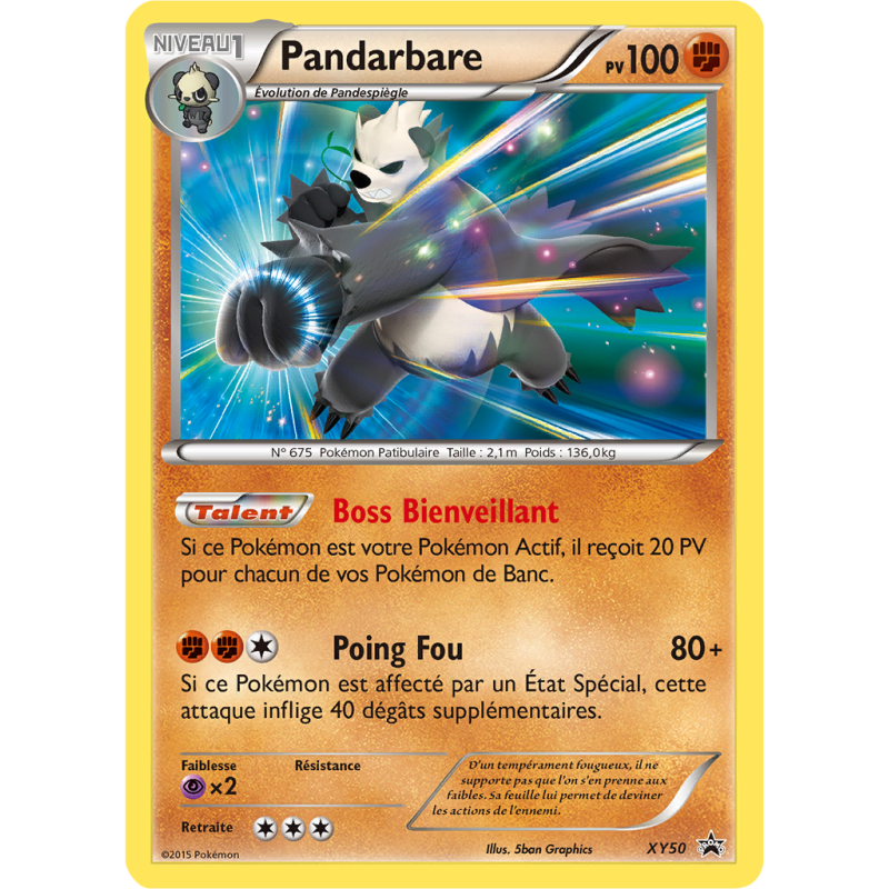 Carte Pokémon Pandarbare XY50 Promo XY