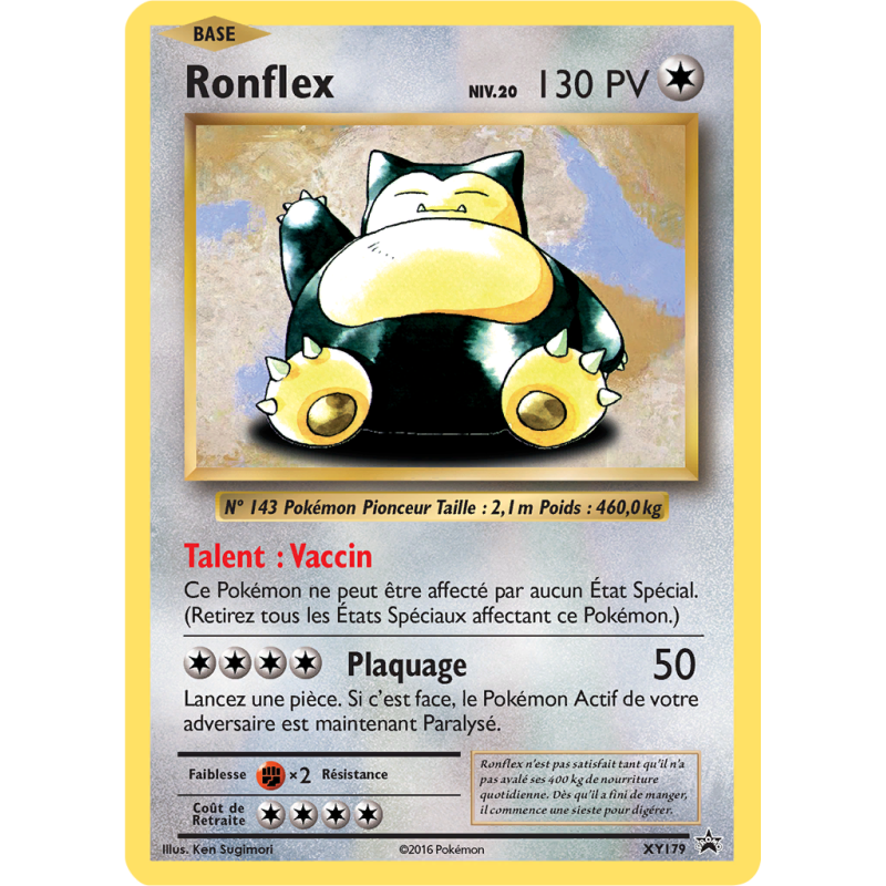 Carte Pokémon Ronflex XY179 Promo XY