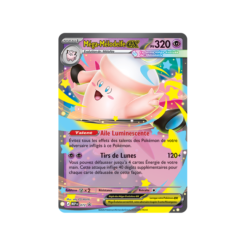 Carte Pokémon Méga-Mélodelfe-ex 72 Promo ME