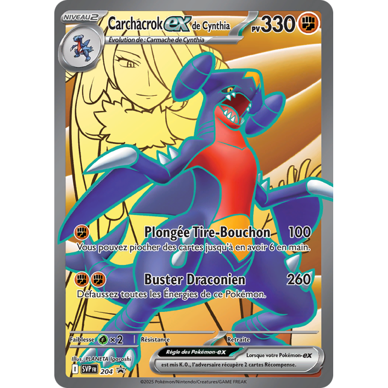 Carte Pokémon Carchacrok-ex de Cynthia 204 Promo SV
