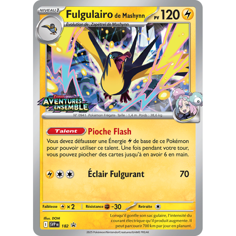 Carte Pokémon Fulgulairo de Mashynn 182 Promo SV