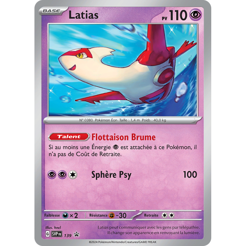 Carte Pokémon Latias 139 Promo SV