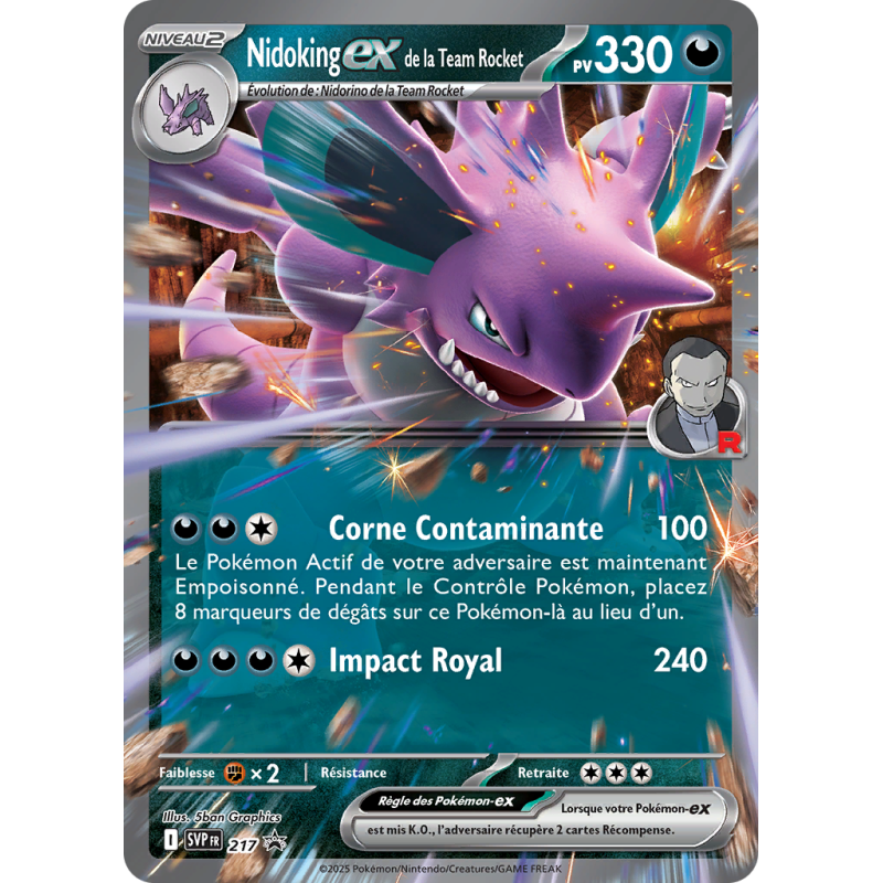 Carte Pokémon Nidoking-ex de la Team Rocket 217 Promo SV