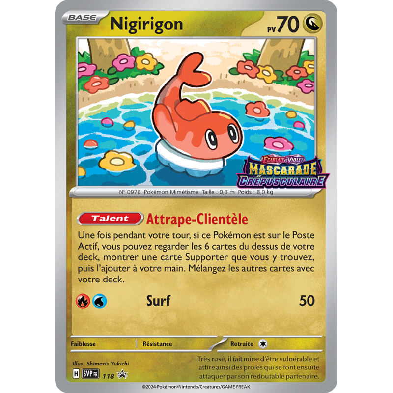 Carte Pokémon Nigirigon 118 Promo SV