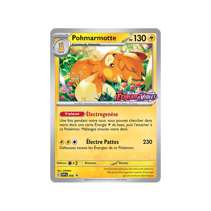 Carte Pokémon Pohmarmotte 6 Promo SV