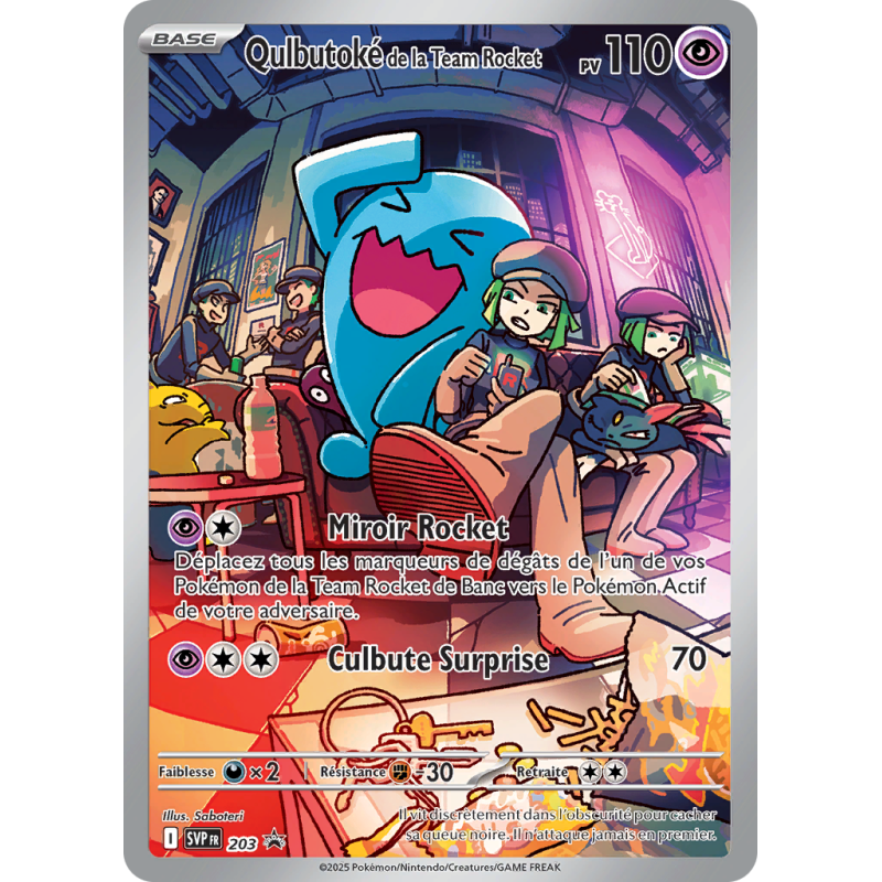 Carte Pokémon Qulbutoké de la Team Rocket 203 Promo SV