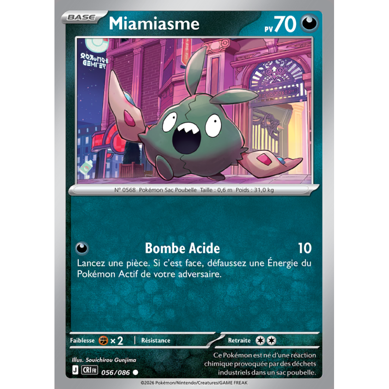Carte Pokémon Miamiasme 056/086 Commune Chaos Ascendant