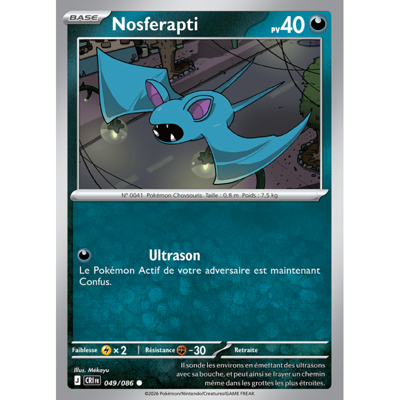 Carte Pokémon Nosferapti 049/086 Commune Chaos Ascendant