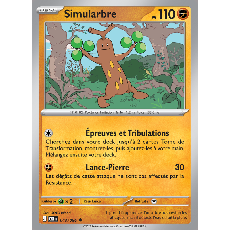 Carte Pokémon Simularbre 043/086 Peu commune Chaos Ascendant