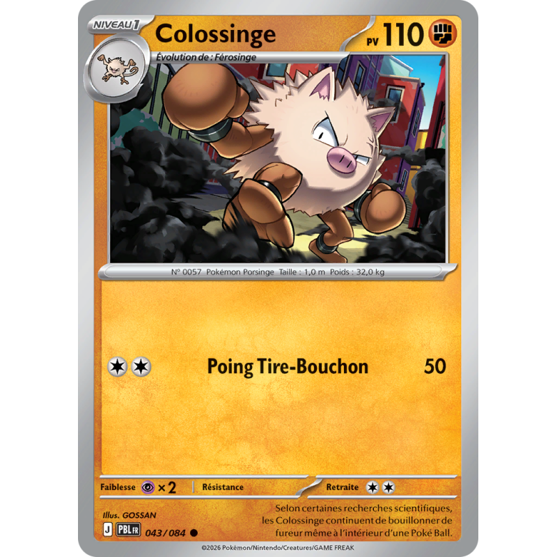 Carte Pokémon Colossinge 043/084 Commune Nuit Noire