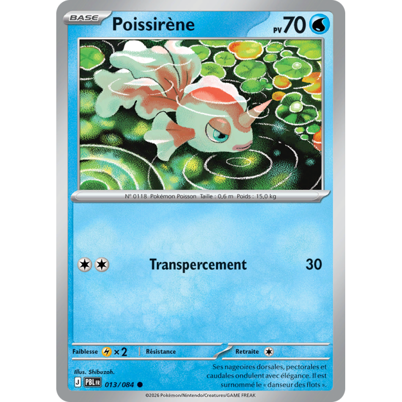 Carte Pokémon Poissirène 013/084 Commune Nuit Noire