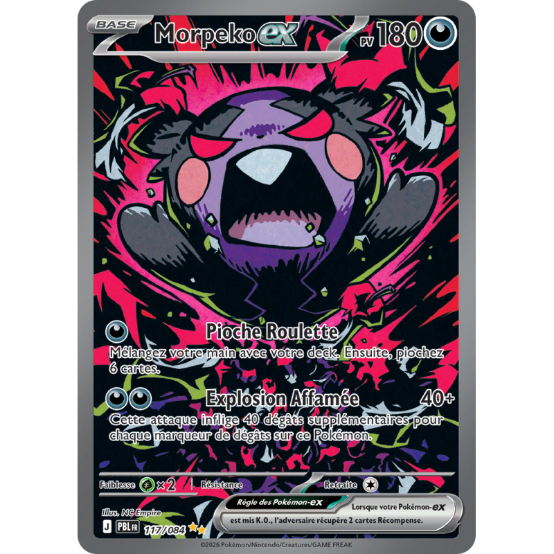 Carte Pokémon Morpeko-ex 117/084 Alternative Nuit Noire